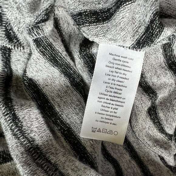 Rag & Bone Striped Slim Long-Sleeve Crewneck Top Directional Stripes Size L - Picture 9 of 9